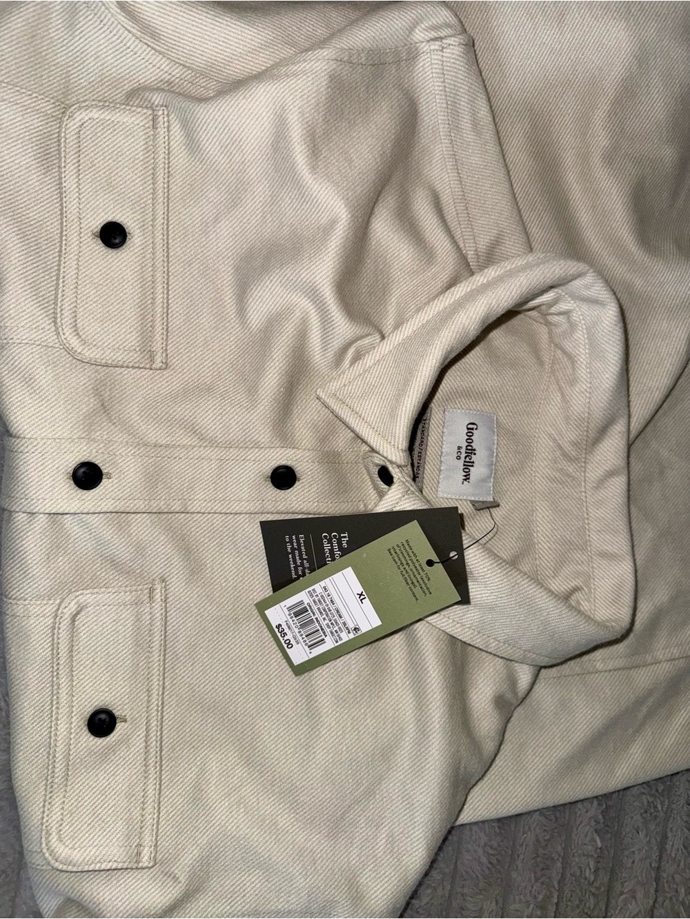 Goodfellow & Co Cream Canvas Shirt Jacket